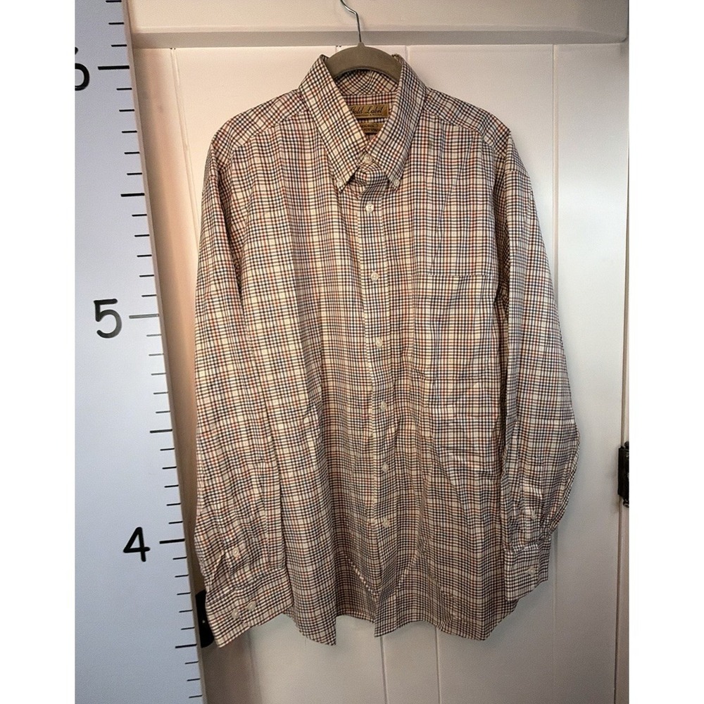 ROUNDTREE & YORKE Gold Label Perfect Performance Multicolor Plaid Shirt Large